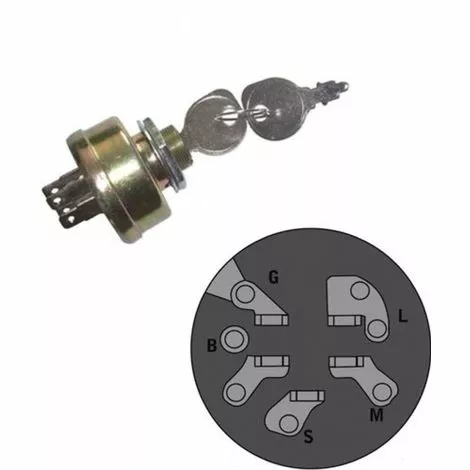 GLOBAL GARDEN PRODUCT 118450065/1 - Contacteur à Clé Pour Tondeuse Autoportée GGP / Castelgarden / AYP 3 GLOBAL GARDEN PRODUCT 118450065/1 - Contacteur à Clé Pour Tondeuse Autoportée GGP / Castelgarden / AYP