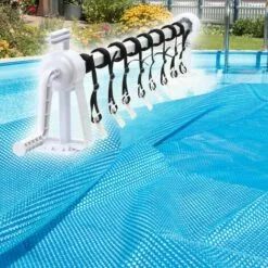 WILTEC Enrouleur Télescopique Pour Bâche De Piscine Et Couverture Solaire 1-6 M Clip 8 Sangles De Fixation -Tondeuse Et Accessoires Boutique 18032934 3