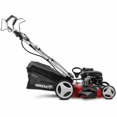 Tondeuse à Gazon Essence 165cc 6cv, Démarrage électrique 4 Temps Automotrice, Lame Acier Double Tranchant 460mm 18", Hauteur De Coupe Réglable Et Panier D'une Capacité De 55L - Greencut GLM770XE 4 Tondeuse à Gazon Essence 165cc 6cv, Démarrage électrique 4 Temps Automotrice, Lame Acier Double Tranchant 460mm 18", Hauteur De Coupe Réglable Et Panier D'une Capacité De 55L - Greencut GLM770XE – Image 2