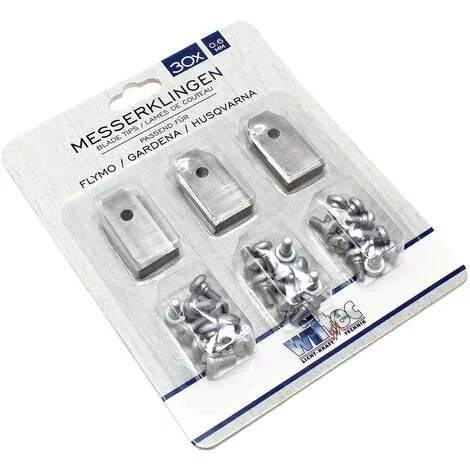 WILTEC Lames 30x0,6mm Vis Montage Robot - Tondeuse Lames 3 WILTEC Lames 30x0,6mm Vis Montage Robot - Tondeuse Lames