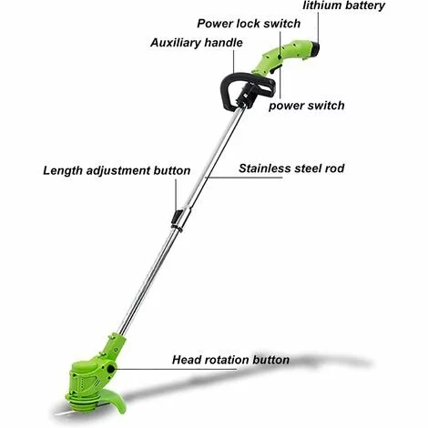 BRIDAY Tondeuse à Gazon Électrique Ménage Agricole Désherbeur Sans Fil Batterie Au Lithium 12 V / 24 V Outil DTaille De Jardin Portable Tondeuse à Gazon Débroussailleuse 6 BRIDAY Tondeuse à Gazon Électrique Ménage Agricole Désherbeur Sans Fil Batterie Au Lithium 12 V / 24 V Outil DTaille De Jardin Portable Tondeuse à Gazon Débroussailleuse – Image 4