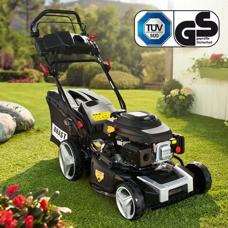 Tondeuse Thermique Autotractée 46 Cm, 224cc, Démarrage électrique ESTART PREMIUM 7CV, Mulching, Réglage Central Hauteur De Coupe, Boite De Vitesse De Marque GT, Capot En Tôle En Acier - De BRAST 3 Tondeuse Thermique Autotractée 46 Cm, 224cc, Démarrage électrique ESTART PREMIUM 7CV, Mulching, Réglage Central Hauteur De Coupe, Boite De Vitesse De Marque GT, Capot En Tôle En Acier - De BRAST