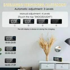 ABCRITAL Réveil Numérique Led, Réveil Numérique Horloge De Bureau Miroir Réveil De Voyage Rechargeable Usb Avec 2 Alarmes/Snooze/Température -Tondeuse Et Accessoires Boutique 36352445 3