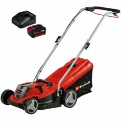 Einhell Tondeuse à Gazon Sans Fil GE-CM 18/33 Li Kit Power X-Change (18V, Largeur De Coupe 33cm, Surface Conseillée 200 M²) Livré Avec Batterie 4,0 Ah Et Chargeur