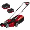 Einhell Tondeuse à Gazon Sans Fil GE-CM 36/37 Li - Kit Power X-Change (36V - 2x3,0 Ah, Largeur De Coupe 37cm, Surface Conseillée 400m2) Livré Avec 2 Batteries 2,0 Ah Et Double Chargeur