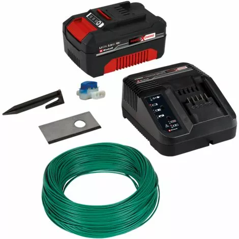 Einhell Kit D'installation 800m² Pour Robot-tondeuse FREELEXO (Jusqu'à 800m², 3 Lames, 210m Câble Périphérique) Livré Avec Batterie 3,0Ah Et Chargeur 3 Einhell Kit D'installation 800m² Pour Robot-tondeuse FREELEXO (Jusqu'à 800m², 3 Lames, 210m Câble Périphérique) Livré Avec Batterie 3,0Ah Et Chargeur