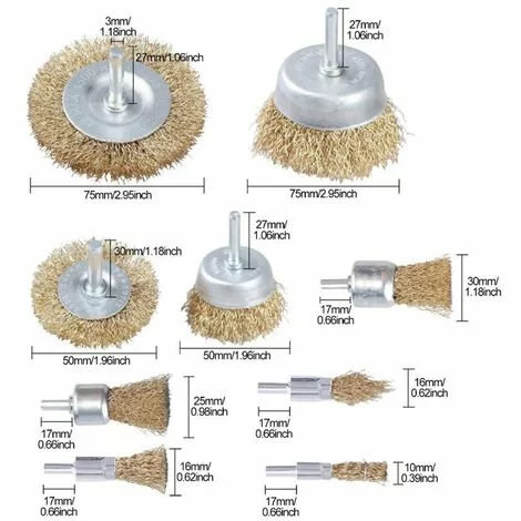 THSINDE Ensemble De Brosses Métalliques, Brosses De Roue Et De Coupe En Laiton Avec Tige, Brosses De Ponçage Pour Diverses Perceuses, Parfaites Pour éliminer La Rouille, La Corrosion, La Peinture Pour Les Outils électriques, De Jardin Et à Main (paquet De 9) 3 THSINDE Ensemble De Brosses Métalliques, Brosses De Roue Et De Coupe En Laiton Avec Tige, Brosses De Ponçage Pour Diverses Perceuses, Parfaites Pour éliminer La Rouille, La Corrosion, La Peinture Pour Les Outils électriques, De Jardin Et à Main (paquet De 9)