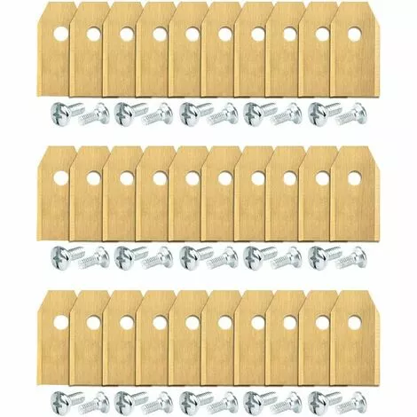 Jeu De 45 Lames En Titane Pour Robots Tondeuses Gardena, Yardforce (3 G - 0,75 Mm) + 45 Vis GrooFoo 3 Jeu De 45 Lames En Titane Pour Robots Tondeuses Gardena, Yardforce (3 G - 0,75 Mm) + 45 Vis GrooFoo