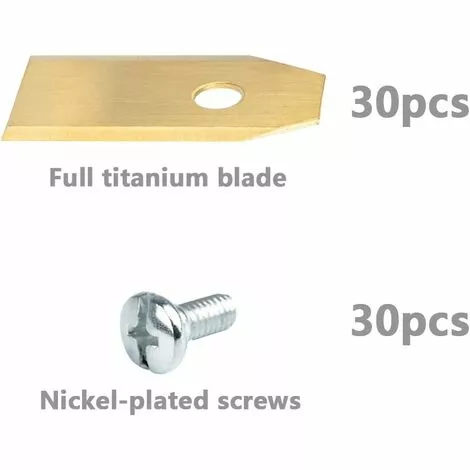 45 Pcs Lame De Rechange 35x18x0.75mm Acier Inoxydable Lames De Lames R40Li / R70Li Titane Lame De Tondeuse Pour Automower Husqvarna Et Gardena GrooFoo 6 45 Pcs Lame De Rechange 35x18x0.75mm Acier Inoxydable Lames De Lames R40Li / R70Li Titane Lame De Tondeuse Pour Automower Husqvarna Et Gardena GrooFoo – Image 4