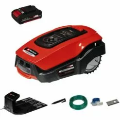 Einhell Robot Tondeuse Sans Fil FREELEXO 450 BT - Power X-Change (18V, Surface 450m2, Application Bluetooth) Livré Avec Kit D'installation Et Batterie 2,0Ah