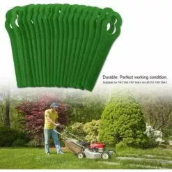 LITZEE 60 Pcs Green Plastic Edge Trimmer,Plastic Lawnmower Blades,Plastic Trimmer Blades,Lawn Mower Accessories -Tondeuse Et Accessoires Boutique 51552679 5