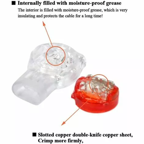 LITZEE 100pcs Scotchlok UY Waterproof Connector, Cable Connectors Filled With Reins Connection Clamps For Garden & Outdoor Robotic Lawn Mowers 6 LITZEE 100pcs Scotchlok UY Waterproof Connector, Cable Connectors Filled With Reins Connection Clamps For Garden & Outdoor Robotic Lawn Mowers – Image 4