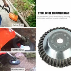 LIFCAUSAL Tête De Coupe Débroussailleuse Tête De Tondeuse à Gazon D'extérieur Tête De Rasoir En Fil D'acier Accessoires De Tête De Coupe Outil De Mangeur D'herbe Remplacement Extra Résistant Pour Meuleuses D'angle De Peinture Antirouille -Tondeuse Et Accessoires Boutique 52587632 4