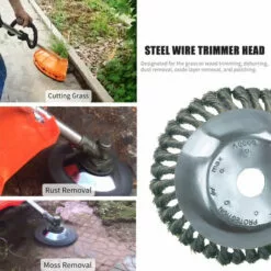 LIFCAUSAL Tête De Coupe Débroussailleuse Tête De Tondeuse à Gazon D'extérieur Tête De Rasoir En Fil D'acier Accessoires De Tête De Coupe Outil De Mangeur D'herbe Remplacement Extra Résistant Pour Meuleuses D'angle De Peinture Antirouille -Tondeuse Et Accessoires Boutique 52587636 5