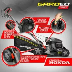 GARDEOPRO Tondeuse Thermique Tractée 167CC Avec Moteur Honda, Mulching Et éjection Latérale - Gardeo Pro 9 GARDEOPRO Tondeuse Thermique Tractée 167CC Avec Moteur Honda, Mulching Et éjection Latérale - Gardeo Pro -Tondeuse Et Accessoires Boutique 52963792 3