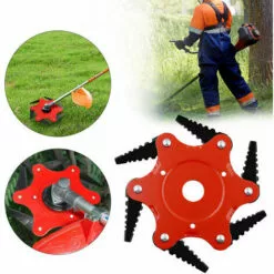 QERSTA Lame De Tondeuse à Gazon En Dents De Scie, Tête De Tonte à Six Lames, Accessoires De Désherbage Agricole 0,5 Lame Noire à Corps Rouge -Tondeuse Et Accessoires Boutique 53259516 2