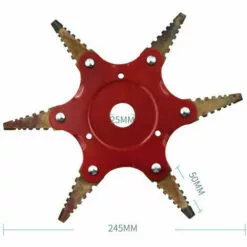 QERSTA Lame De Tondeuse à Gazon En Dents De Scie, Tête De Tonte à Six Lames, Accessoires De Désherbage Agricole 0,5 Lame Noire à Corps Rouge -Tondeuse Et Accessoires Boutique 53259516 3