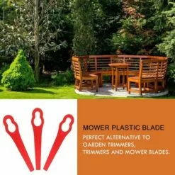 HKLFFJA 100 Pièces Jardin Pelouse Tondeuse Plastique Accessoires De Tondeuse à Gazon Lames En Plastique Couteau De Rechange En Plastique Pour FRT18A FRT18A1 ART46155 FRT20A1 Accessoires -Tondeuse Et Accessoires Boutique 53555508 4