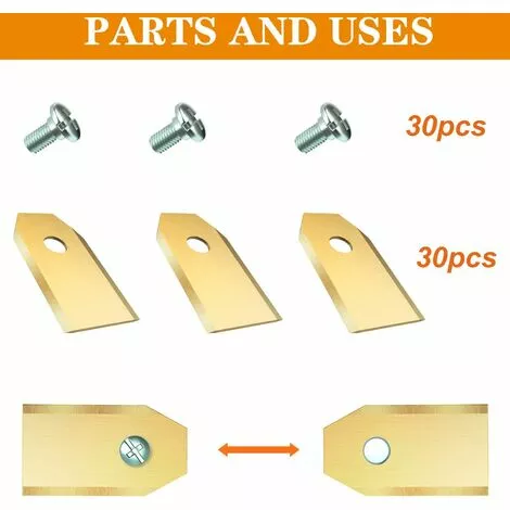 ILOVEMILAN 30 X Lames De Rechange En Titane Pour Tous Les Tondeuses De Jardin Automower Husqvarna/Gardena/Yard Force/Automower, Robuste (3.1 G / 0.75 Mm) Avec Vis 6 ILOVEMILAN 30 X Lames De Rechange En Titane Pour Tous Les Tondeuses De Jardin Automower Husqvarna/Gardena/Yard Force/Automower, Robuste (3.1 G / 0.75 Mm) Avec Vis – Image 4