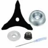 SUPERMARKET 3T Lame De Débroussailleuse Avec Kit D'entretien D'accessoire D'adaptateur De Lame De Tondeuse à Gazon De Machine De Jardinage Pour Mauvaises Herbes Fraîches Et Tondeuse,Superma,noir,1 Jeu De 5 Pièces -Tondeuse Et Accessoires Boutique 55490068 1
