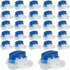 SUPERMARKET 40 PCS Connecteurs Cable Robot Tondeuse Remplis De Gel Résine, Connecteurs Étanche 314 Pour Connecteurs Robot Tondeuse Automower- Étanches, Sûrs, Dénudage Inutile,Superma,bleu