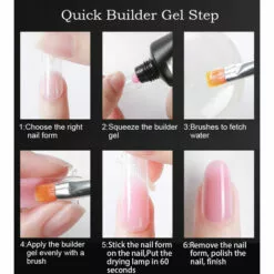 LIFCAUSAL 14 Pièces Poly Nail Gel Extension Kit Nail Gel UV LED Nail Lampe Faux Ongles Gel Vernis À Ongles Ensemble Avec Nail Art Manucure Outil Ensemble -Tondeuse Et Accessoires Boutique 55635119 4