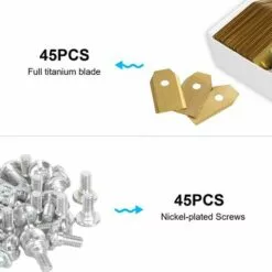 TINOR 45 Pièces Lames Tondeuse En Titane, Lame Robot Tondeuse Pour Husqvarn/Automower/Yardforce/Gardena Avec Vis, Lames De Rechange Pour Modèles 105, 310, 315, 320, 420, 430x, R40i 11 TINOR 45 Pièces Lames Tondeuse En Titane, Lame Robot Tondeuse Pour Husqvarn/Automower/Yardforce/Gardena Avec Vis, Lames De Rechange Pour Modèles 105, 310, 315, 320, 420, 430x, R40i -Tondeuse Et Accessoires Boutique 56198330 5