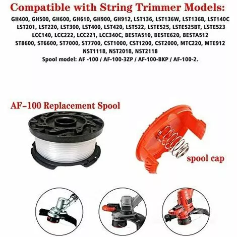 LUCKY-88 Tête De Tonte De Corde De Tonte De Ligne De Tonte De Bobine (bobine * 6 + Couvercle * 1 + Ressort * 1) 7 LUCKY-88 Tête De Tonte De Corde De Tonte De Ligne De Tonte De Bobine (bobine * 6 + Couvercle * 1 + Ressort * 1) – Image 5