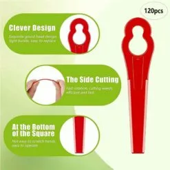 HKLFFJA 120pcs Lames En Plastique De Rechange Pour Coupe Bordure Lame De Tondeuse à Gazon Lames Pour Débroussailleuse Sans Fil Lames De Coupe De Remplacement Pour Jardin Pelouse (Vert) -Tondeuse Et Accessoires Boutique 57020433 3