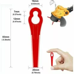 HKLFFJA 120pcs Lames En Plastique De Rechange Pour Coupe Bordure Lame De Tondeuse à Gazon Lames Pour Débroussailleuse Sans Fil Lames De Coupe De Remplacement Pour Jardin Pelouse (Vert) -Tondeuse Et Accessoires Boutique 57020507 2