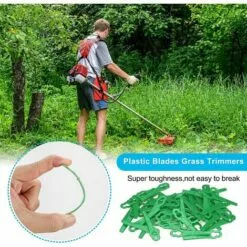 HKLFFJA 120pcs Lames En Plastique De Rechange Pour Coupe Bordure Lame De Tondeuse à Gazon Lames Pour Débroussailleuse Sans Fil Lames De Coupe De Remplacement Pour Jardin Pelouse (Vert) -Tondeuse Et Accessoires Boutique 57020507 5