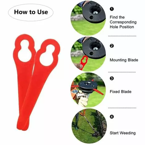 HKLFFJA 120pcs Lames En Plastique De Rechange Pour Coupe Bordure Lame De Tondeuse à Gazon Lames Pour Débroussailleuse Sans Fil Lames De Coupe De Remplacement Pour Jardin Pelouse (Vert) 6 HKLFFJA 120pcs Lames En Plastique De Rechange Pour Coupe Bordure Lame De Tondeuse à Gazon Lames Pour Débroussailleuse Sans Fil Lames De Coupe De Remplacement Pour Jardin Pelouse (Vert) – Image 4