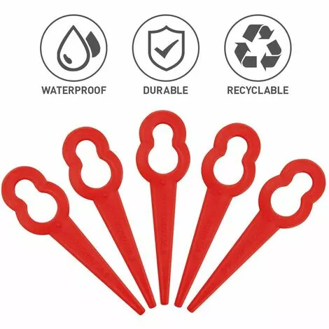 HKLFFJA Lames De Tondeuse à Gazon - 100 Pièces Lames De Tondeuse En Plastique Accessoires De Jardin Lames De Coupe Lames De Rechange Pour Tondeuse à Gazon Lame De Coupe-herbe Outils (Rouge) 4 HKLFFJA Lames De Tondeuse à Gazon - 100 Pièces Lames De Tondeuse En Plastique Accessoires De Jardin Lames De Coupe Lames De Rechange Pour Tondeuse à Gazon Lame De Coupe-herbe Outils (Rouge) – Image 2