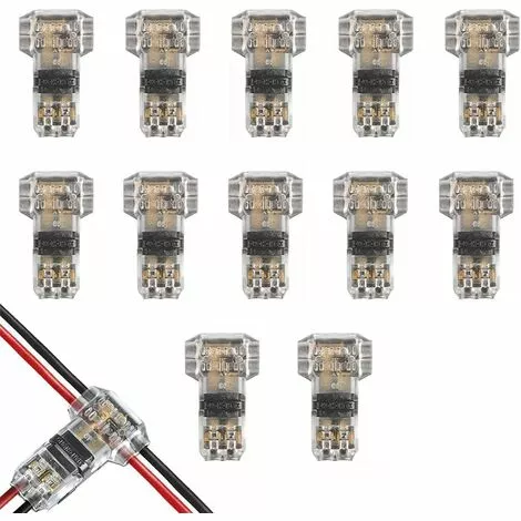 FLYME 12Pcs Connecteurs De Câble En T, 12V Etanches Connecteur De Fil Electrique à 2 Broches Connecteur Basse Tension Pour Connexion Electrique Temporaire / Audio / Vidéo / Eclairage 3 FLYME 12Pcs Connecteurs De Câble En T, 12V Etanches Connecteur De Fil Electrique à 2 Broches Connecteur Basse Tension Pour Connexion Electrique Temporaire / Audio / Vidéo / Eclairage
