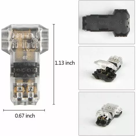 FLYME 12Pcs Connecteurs De Câble En T, 12V Etanches Connecteur De Fil Electrique à 2 Broches Connecteur Basse Tension Pour Connexion Electrique Temporaire / Audio / Vidéo / Eclairage 5 FLYME 12Pcs Connecteurs De Câble En T, 12V Etanches Connecteur De Fil Electrique à 2 Broches Connecteur Basse Tension Pour Connexion Electrique Temporaire / Audio / Vidéo / Eclairage – Image 3