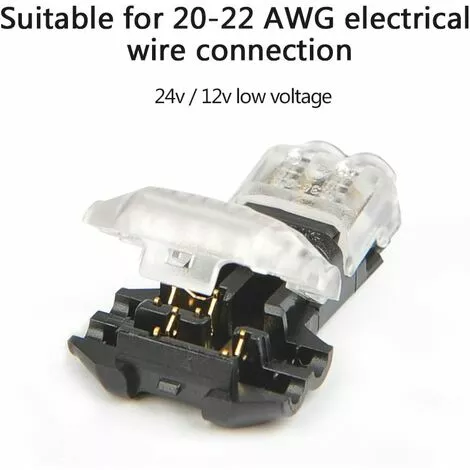 FLYME 12Pcs Connecteurs De Câble En T, 12V Etanches Connecteur De Fil Electrique à 2 Broches Connecteur Basse Tension Pour Connexion Electrique Temporaire / Audio / Vidéo / Eclairage 6 FLYME 12Pcs Connecteurs De Câble En T, 12V Etanches Connecteur De Fil Electrique à 2 Broches Connecteur Basse Tension Pour Connexion Electrique Temporaire / Audio / Vidéo / Eclairage – Image 4