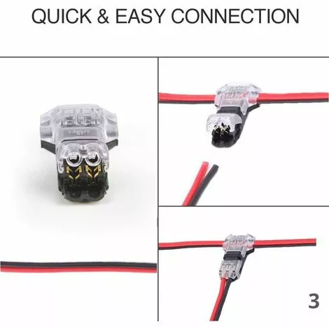 FLYME 12Pcs Connecteurs De Câble En T, 12V Etanches Connecteur De Fil Electrique à 2 Broches Connecteur Basse Tension Pour Connexion Electrique Temporaire / Audio / Vidéo / Eclairage 7 FLYME 12Pcs Connecteurs De Câble En T, 12V Etanches Connecteur De Fil Electrique à 2 Broches Connecteur Basse Tension Pour Connexion Electrique Temporaire / Audio / Vidéo / Eclairage – Image 5