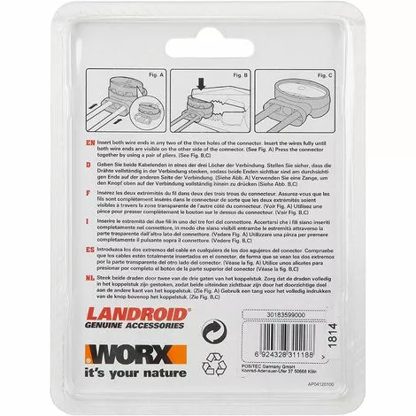 HKLFFJA - Lot De 5 Connecteurs Pour Câble Périphérique - WA0198 - (Pour Tondeuse Robot Landroid) 6 HKLFFJA - Lot De 5 Connecteurs Pour Câble Périphérique - WA0198 - (Pour Tondeuse Robot Landroid) – Image 4