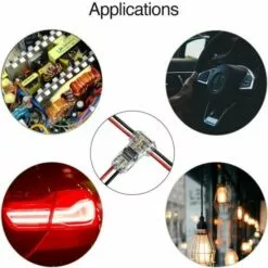 DECKON 12Pcs Connecteurs De Câble En T, 12V Etanches Connecteur De Fil Electrique à 2 Broches Connecteur Basse Tension Pour Connexion Electrique Temporaire / Audio / Vidéo / Eclairage -Tondeuse Et Accessoires Boutique 57597798 5