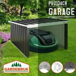 GARDEBRUK Garage Robot Tondeuse Métal Résistant Intempéries 4 Piquets De Terre Herbe Tonte Pultdach Anthrazit (de) -Tondeuse Et Accessoires Boutique 57959510 3