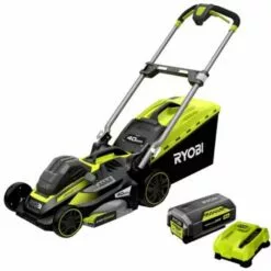 Tondeuse RYOBI 36V Brushless - Coupe 46cm - 1 Batterie 5.0Ah - 1 Chargeur - RLM36X46H50PG