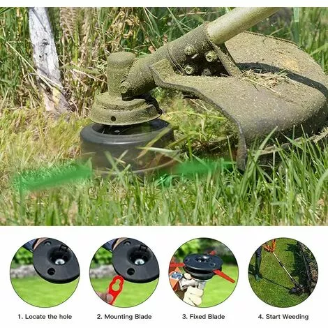 FVBJD Lames En Plastique De Rechange Pour Coupe-Bordures, 100 Lames De Rechange En Plastique Lames Plastique Lames De Tondeuse Pour Jardin Pelouse Tondeuse Accessoires(Vert) 6 FVBJD Lames En Plastique De Rechange Pour Coupe-Bordures, 100 Lames De Rechange En Plastique Lames Plastique Lames De Tondeuse Pour Jardin Pelouse Tondeuse Accessoires(Vert) – Image 4