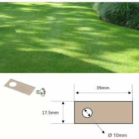 CYCLINGCOLORS 9x Lames De Robots Tondeuses + 9x écrous Compatible Avec HONDA Série MIIMO HRM 39x17,5mm Acier Inoxydable 4 CYCLINGCOLORS 9x Lames De Robots Tondeuses + 9x écrous Compatible Avec HONDA Série MIIMO HRM 39x17,5mm Acier Inoxydable – Image 2