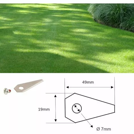 CYCLINGCOLORS 9x Lames De Robots Tondeuses + 9x écrous Compatible Avec BOSCH Série Indego 49x19mm Acier Inoxydable 4 CYCLINGCOLORS 9x Lames De Robots Tondeuses + 9x écrous Compatible Avec BOSCH Série Indego 49x19mm Acier Inoxydable – Image 2