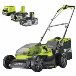 Pack RYOBI Tondeuse 18V Brushless RY18LMX37A-150 - 1 Batterie 3.0Ah High Energy - 1 Batterie 5,0 Ah - Chargeur Rapide