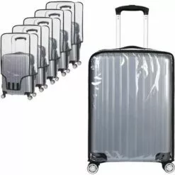 HEGUYEY Housse De Protection Pour Bagages,22 Pouces Housse Protection De Valise,Transparent PVC Couvertures De Valise Imperméable De Voyage Housse De Protection De Valise
