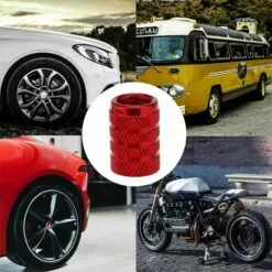 IRISFR Bouchons De Tige De Valve Voiture De Pneu, Couvercle De Bouchon De Valve De Pneu En Aluminium Avec Anneau En Caoutchouc Pour Voitures, SUV, Vélos, Velo Camions, Motos (Rouge), Lilaris 8 Pièces -Tondeuse Et Accessoires Boutique 60280005 5
