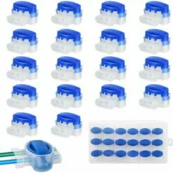 PESCE 18 Pièces Connecteurs De Câble Remplis Des Résines, Connecteurs Pour Câble Périphérique, 314 Connecteurs De Câble Étanche 3 Trous, Parfait Pour Jardin & Extérieur Et Tondeuse Robot