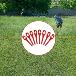 FVBJD Lot De 100 Tondeuse à Gazon En Plastique Lames, Lames De Rechange Pour Coupe Bordure, Pelouse Tondeuse Accessoires, Lames Plastique Rechange, Gros Trou 10mm Petit Trou 5mm (R100) -Tondeuse Et Accessoires Boutique 61286896 4