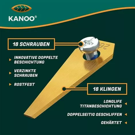 EINEMGELD Lot De 18 Lames De Rechange En Titane Pour Robot Tondeuse Bosch Indego - Qualité Supérieure - Avec Concept Amélioré 5 EINEMGELD Lot De 18 Lames De Rechange En Titane Pour Robot Tondeuse Bosch Indego - Qualité Supérieure - Avec Concept Amélioré – Image 3